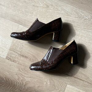 Vegan Leather Italian Block Heel.